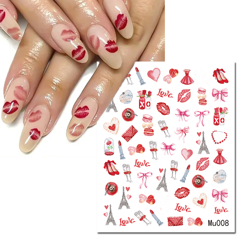Nail Art Valentines Day - 3d слайдеры для дизайна ногтей, наклейки