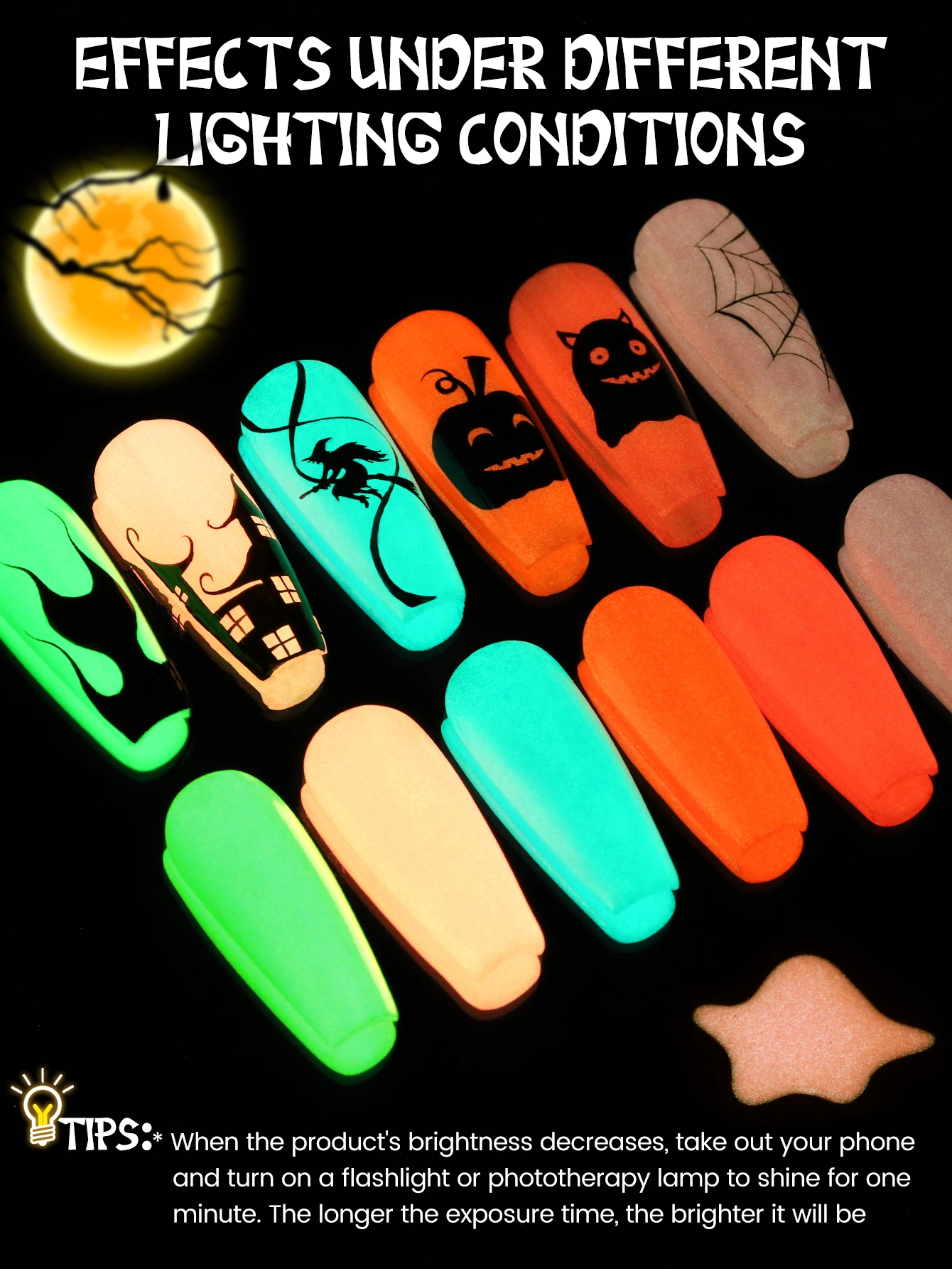 YOKEFELLOW светящийся в темнот – обзор и цена Nail Art Orange
