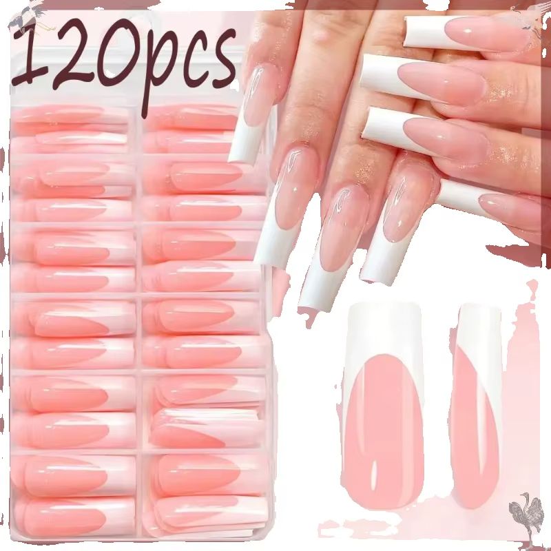 120 шт. глянцевых розовых фран – обзор и цена Nail Art Press On