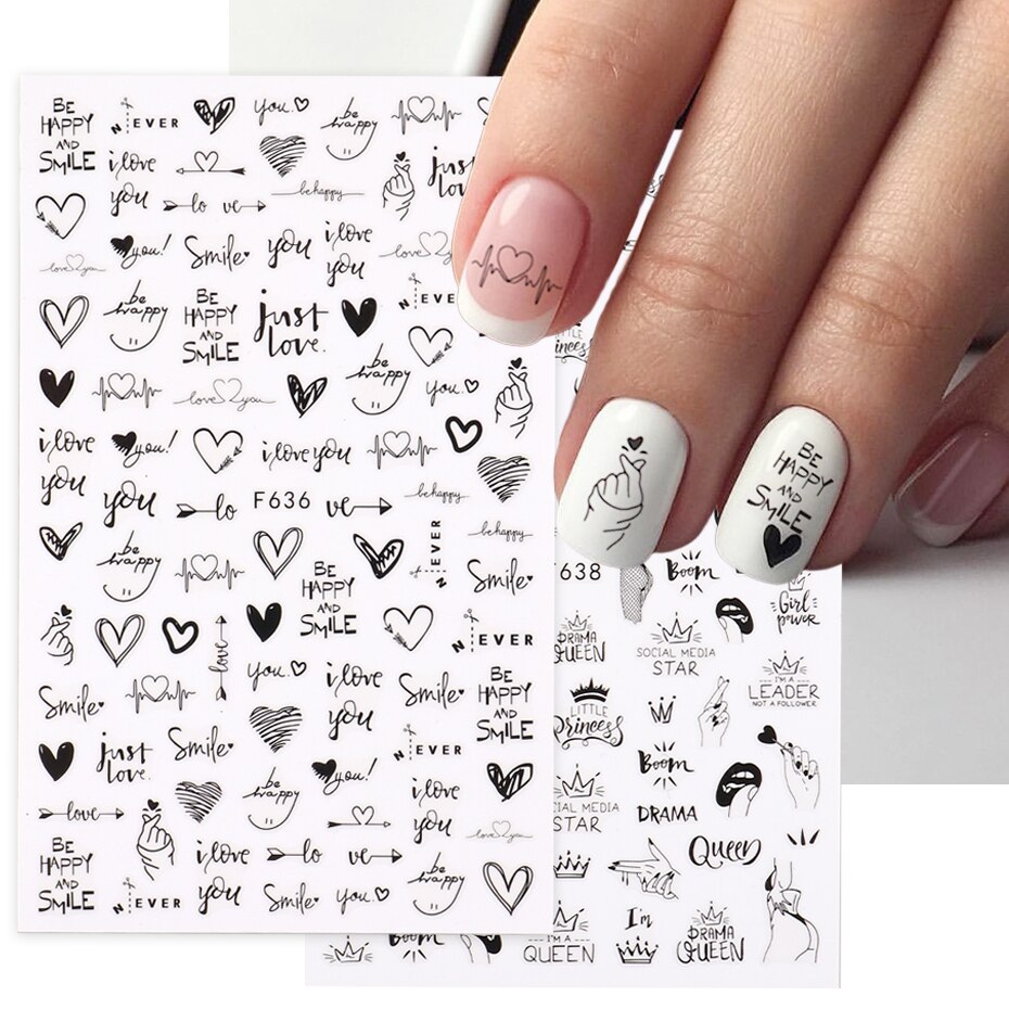 Наклейки для дизайна ногтей – обзор и цена Nail Art Valentines Day